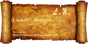Laukó Mietta névjegykártya
